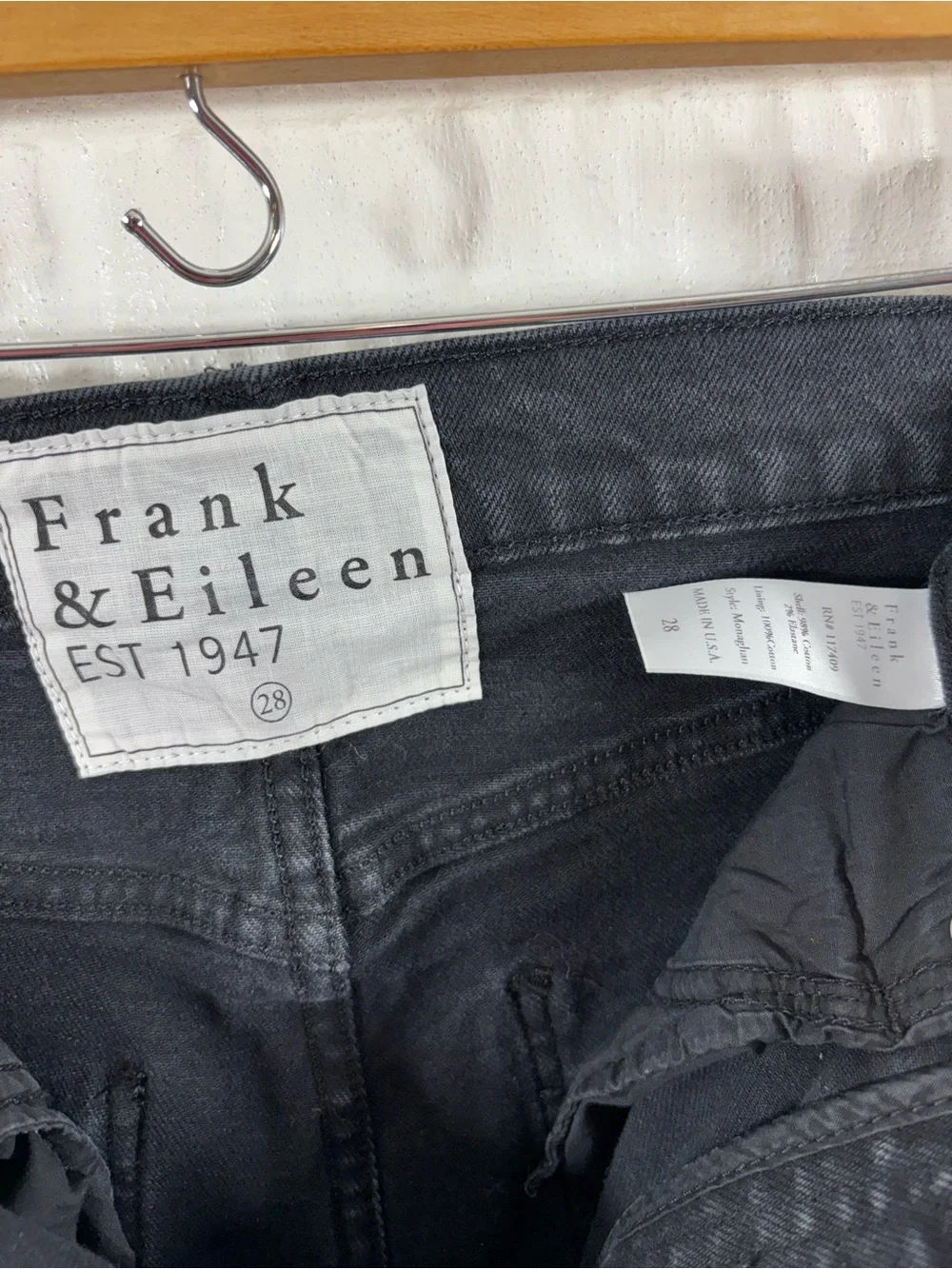 Frank & Eileen Monaghan 1995 Wash Italian Vintage Denim Jeans 28 Black - Picture 6 of 6